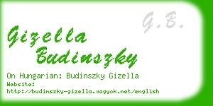 gizella budinszky business card